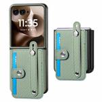 For Motorola Razr 60 Ultra Wristband Kickstand Card Wallet Back Cover Phone Case(Green)