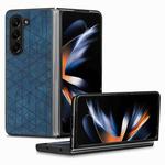 For Samsung Galaxy Z Fold5 Geometric Leather Back Cover Phone Case(Blue)