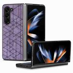 For Samsung Galaxy Z Fold5 Geometric Leather Back Cover Phone Case(Purple)