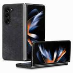 For Samsung Galaxy Z Fold6 Geometric Leather Back Cover Phone Case(Black)