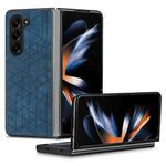 For Samsung Galaxy Z Fold6 Geometric Leather Back Cover Phone Case(Blue)