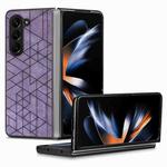 For Samsung Galaxy Z Fold6 Geometric Leather Back Cover Phone Case(Purple)