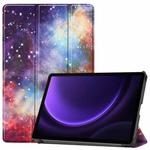 For Samsung Galaxy Tab S9 FE 10.9 JUNSUNMAY Custer Painted 3-Fold Stand Leather Smart Tablet Case(Galaxy)