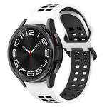 For Samsung Galaxy Watch 6 Classic 43mm Two-Color Breathable Silicone Watch Band(White + Black)