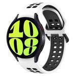 For Samsung Galaxy Watch 6 44mm Two-Color Breathable Silicone Watch Band(White + Black)