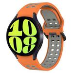 For Samsung Galaxy Watch 6 44mm Two-Color Breathable Silicone Watch Band(Orange + Gray)