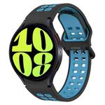 For Samsung Galaxy Watch 6 44mm Two-Color Breathable Silicone Watch Band(Black + Blue)