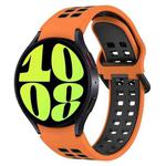 For Samsung Galaxy Watch 6 44mm Two-Color Breathable Silicone Watch Band(Orange + Black)