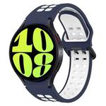 For Samsung Galaxy Watch 6 44mm Two-Color Breathable Silicone Watch Band(Midnight Blue + White)