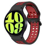 For Samsung Galaxy Watch 6 40mm Two-Color Breathable Silicone Watch Band(Black + Red)