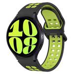 For Samsung Galaxy Watch 6 40mm Two-Color Breathable Silicone Watch Band(Black + Green)