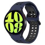 For Samsung Galaxy Watch 6 40mm Two-Color Breathable Silicone Watch Band(Midnight Blue + Black)