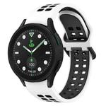 For Samsung Galaxy watch 5 Pro Golf Edition Two-Color Breathable Silicone Watch Band(White + Black)