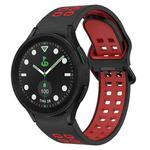 For Samsung Galaxy watch 5 Pro Golf Edition Two-Color Breathable Silicone Watch Band(Black + Red)