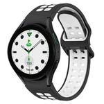 For Samsung Galaxy watch 5 Golf Edition Two-Color Breathable Silicone Watch Band(Black + White)