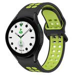 For Samsung Galaxy watch 5 Golf Edition Two-Color Breathable Silicone Watch Band(Black + Green)