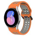 For Samsung Galaxy Watch 5  40mm Two-Color Breathable Silicone Watch Band(Orange + Gray)