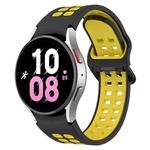 For Samsung Galaxy Watch 5  44mm Two-Color Breathable Silicone Watch Band(Black + Yellow)