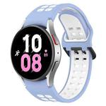 For Samsung Galaxy Watch 5  44mm Two-Color Breathable Silicone Watch Band(Light Blue + White)