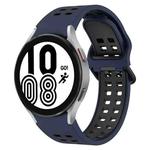 For Samsung Galaxy Watch 4 44mm Two-Color Breathable Silicone Watch Band(Midnight Blue + Black)