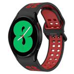 For Samsung Galaxy Watch 4 40mm Two-Color Breathable Silicone Watch Band(Black + Red)