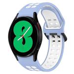 For Samsung Galaxy Watch 4 40mm Two-Color Breathable Silicone Watch Band(Light Blue + White)