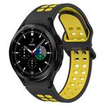 For Samsung  Galaxy Watch 4 Classic 46mm Two-Color Breathable Silicone Watch Band(Black + Yellow)