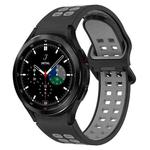 For Samsung  Galaxy Watch 4 Classic 46mm Two-Color Breathable Silicone Watch Band(Black + Gray)