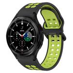 For Samsung  Galaxy Watch 4 Classic 42mm Two-Color Breathable Silicone Watch Band(Black + Green)