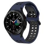 For Samsung  Galaxy Watch 4 Classic 42mm Two-Color Breathable Silicone Watch Band(Midnight Blue + Black)
