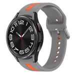 For Samsung Galaxy Watch 6 Classic 47mm Two-Color Silicone Watch Band(Gray+Orange)