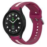 For Samsung Galaxy watch 5 Pro Golf Edition Two-Color Silicone Watch Band(Wine Red+Pink)