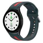 For Samsung Galaxy watch 5 Golf Edition Two-Color Silicone Watch Band(Dark Green+Red)