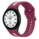 For Samsung Galaxy watch 5 Golf Edition Two-Color Silicone Watch Band(Wine Red+Pink)