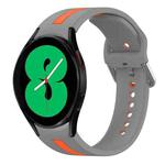 For Samsung Galaxy Watch 4 44mm Two-Color Silicone Watch Band(Gray+Orange)