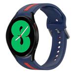 For Samsung Galaxy Watch 4 44mm Two-Color Silicone Watch Band(Midnight Blue+Red)