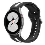 For Samsung Galaxy Watch 4 40mm Two-Color Silicone Watch Band(Black+White)