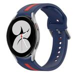 For Samsung Galaxy Watch 4 40mm Two-Color Silicone Watch Band(Midnight Blue+Red)
