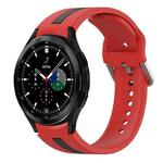 For Samsung  Galaxy Watch 4 Classic 46mm Two-Color Silicone Watch Band(Red+Black)