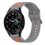 For Samsung  Galaxy Watch 4 Classic 42mm Two-Color Silicone Watch Band(Gray+Orange)