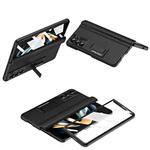 For Samsung Galaxy Z Fold5 5G Shell-membrane Integrated Hinge All-around Leather Folding Phone Case(Black)