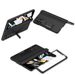 For Samsung Galaxy Z Fold6 5G Shell-membrane Integrated Hinge All-around Leather Folding Phone Case(Black)