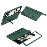 For Samsung Galaxy Z Fold6 5G Shell-membrane Integrated Hinge All-around Leather Folding Phone Case(Green)