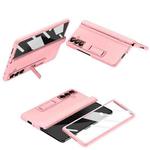 For Samsung Galaxy Z Fold7 5G Shell-membrane Integrated Hinge All-around Leather Folding Phone Case(Pink)