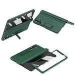 For Samsung Galaxy Z Fold7 5G Shell-membrane Integrated Hinge All-around Leather Folding Phone Case(Green)