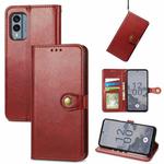 For Nokia X30 Retro Solid Color Buckle Leather Phone Case(Red)