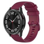 For Samsung Galaxy Watch 6 Classic 47mm 20mm Checkered Silicone Watch Band(Wine Red)