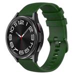 For Samsung Galaxy Watch 6 Classic 43mm 20mm Checkered Silicone Watch Band(Army Green)