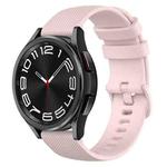 For Samsung Galaxy Watch 6 Classic 43mm 20mm Checkered Silicone Watch Band(Pink)