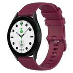 For Samsung Galaxy watch 5 Golf Edition 20mm Checkered Silicone Watch Band(Wine Red)